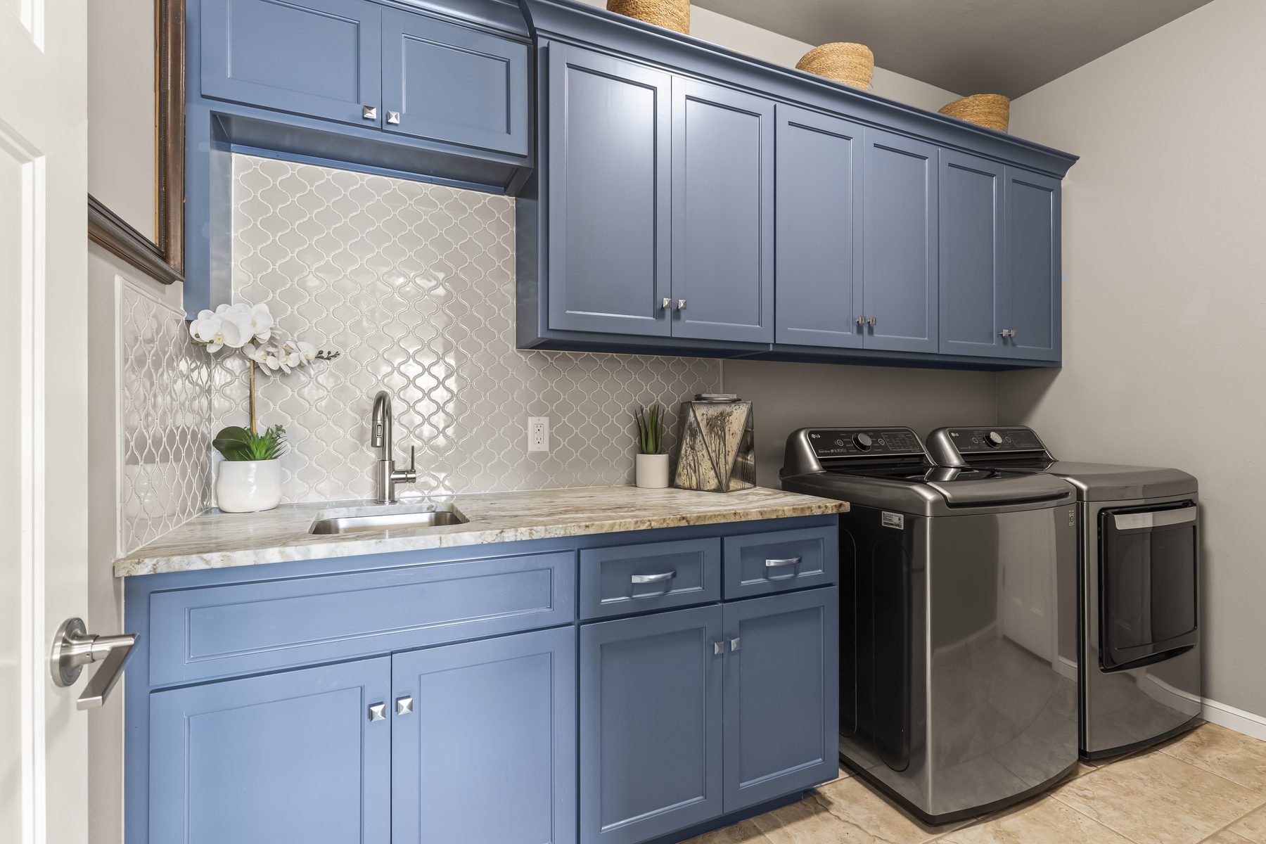 Clean, organized laundry room